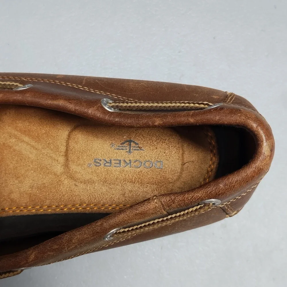Dockers Castaway‎ Boat Shoes Mens US 13W Brown Leather Classic Comfort Lace-Up